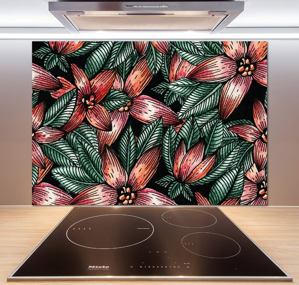 Cooker splashback Floral pattern