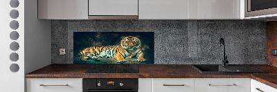 Cooker splashback Tiger in a cave