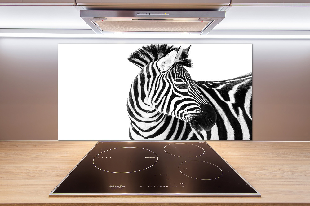 Cooker splashback Zebra in the snow