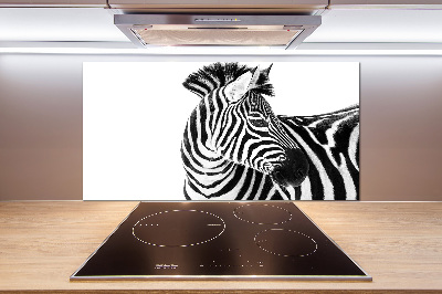 Cooker splashback Zebra in the snow