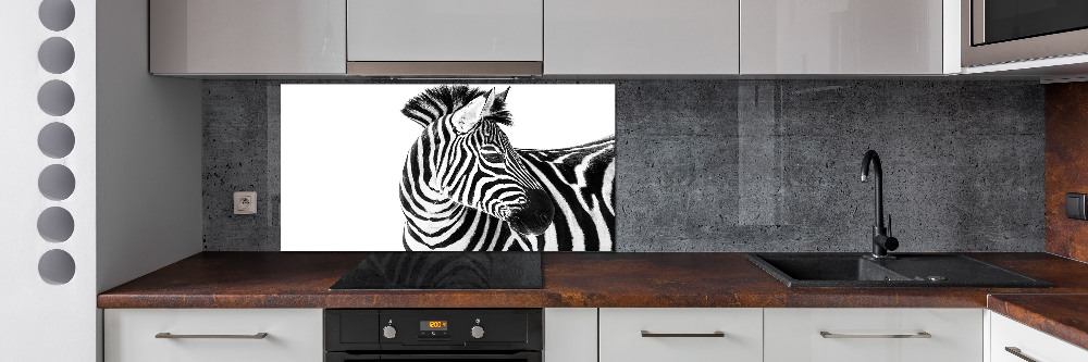 Cooker splashback Zebra in the snow