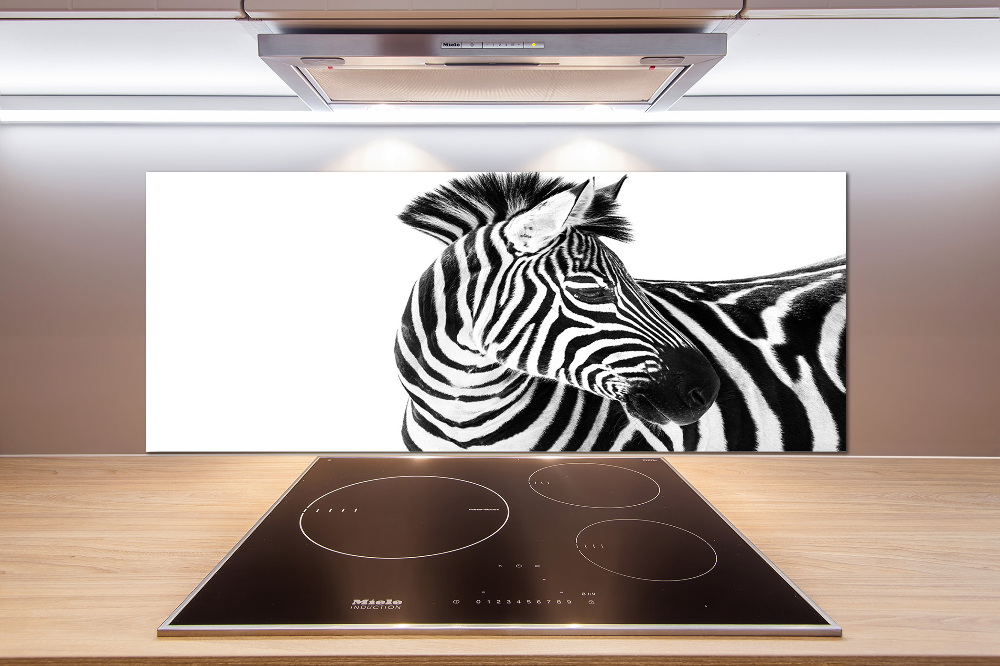 Cooker splashback Zebra in the snow