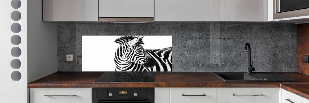 Cooker splashback Zebra in the snow