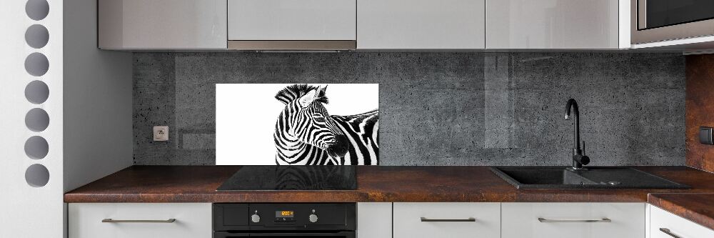 Cooker splashback Zebra in the snow