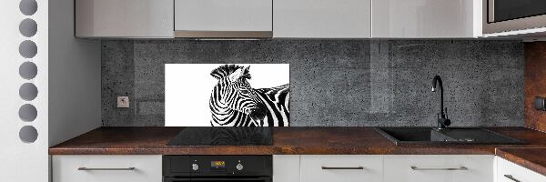 Cooker splashback Zebra in the snow