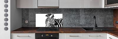 Cooker splashback Zebra in the snow