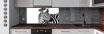 Cooker splashback Zebra in the snow