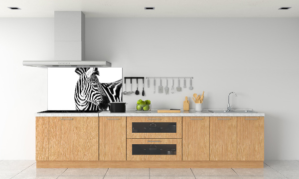 Cooker splashback Zebra in the snow