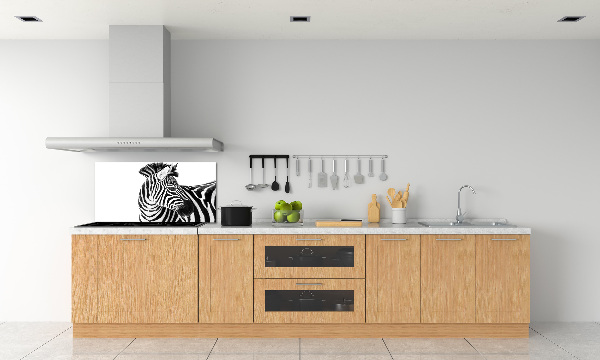 Cooker splashback Zebra in the snow