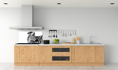 Cooker splashback Zebra in the snow