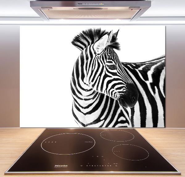 Cooker splashback Zebra in the snow