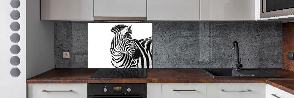 Cooker splashback Zebra in the snow