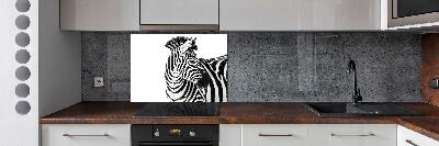 Cooker splashback Zebra in the snow