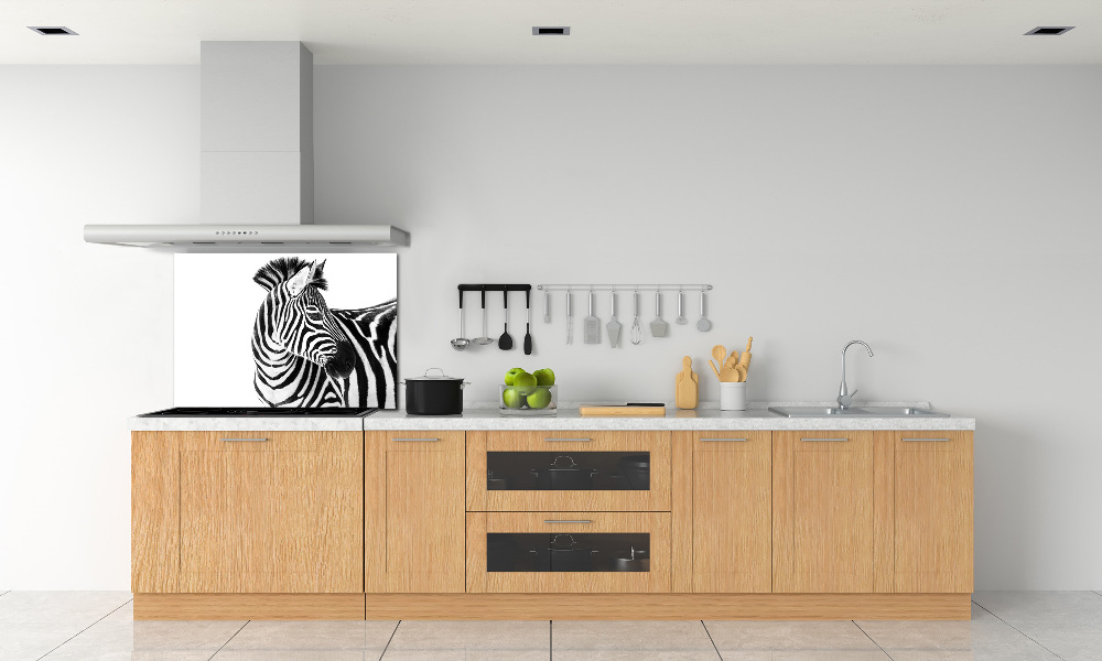 Cooker splashback Zebra in the snow