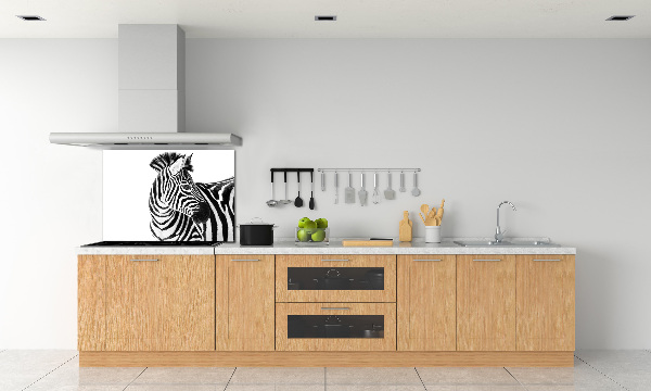 Cooker splashback Zebra in the snow