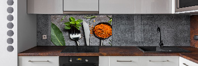 Kitchen splashback Cutlery and spices