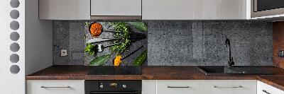 Kitchen splashback Cutlery and spices