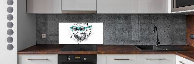 Cooker splashback Cat with glasses