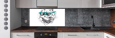 Cooker splashback Cat with glasses