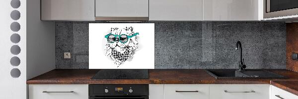 Cooker splashback Cat with glasses