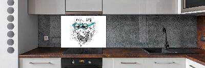 Cooker splashback Cat with glasses