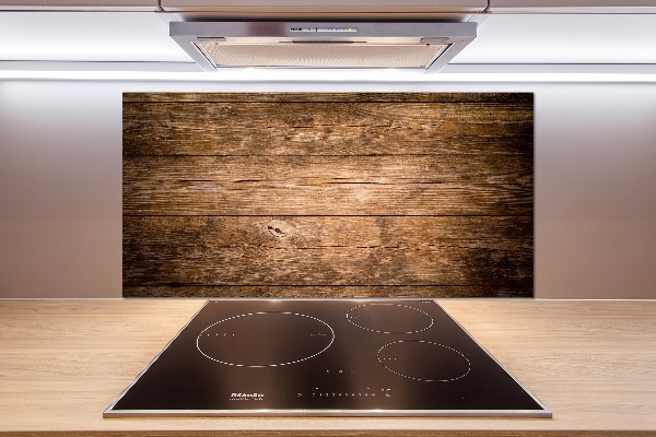 Glass splashback Wooden background