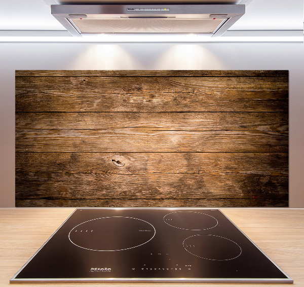 Glass splashback Wooden background