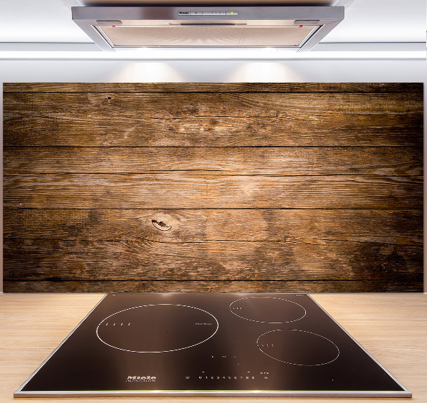 Glass splashback Wooden background