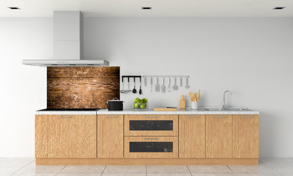 Glass splashback Wooden background