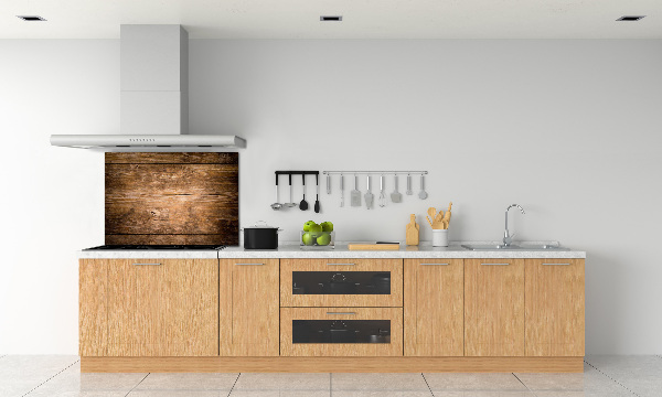 Glass splashback Wooden background