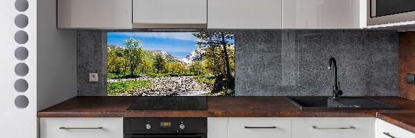 Cooker splashback River in the mountains