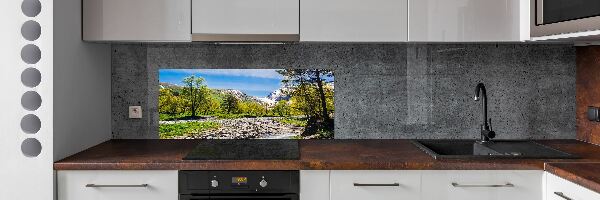 Cooker splashback River in the mountains