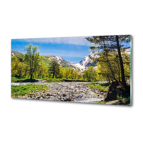 Cooker splashback River in the mountains