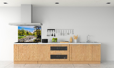 Cooker splashback River in the mountains