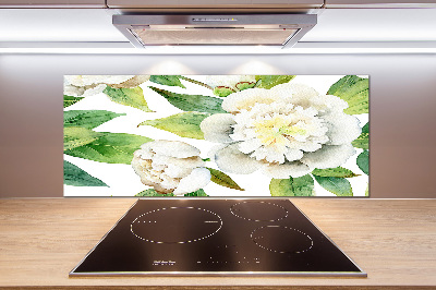 Cooker splashback Peonies