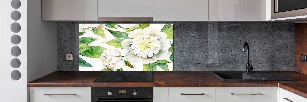 Cooker splashback Peonies