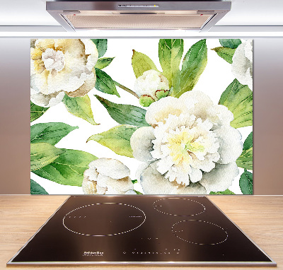 Cooker splashback Peonies