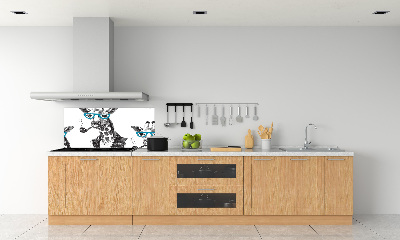 Glass splashback Giraffe with glasses