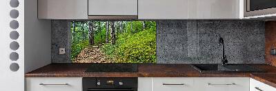 Cooker splashback Forest track