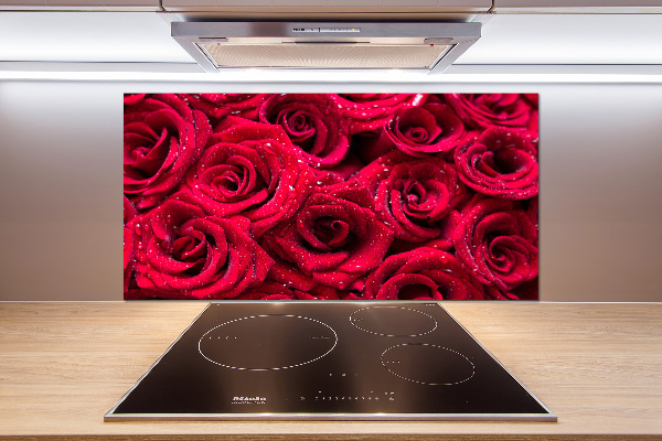 Cooker splashback Drops on roses