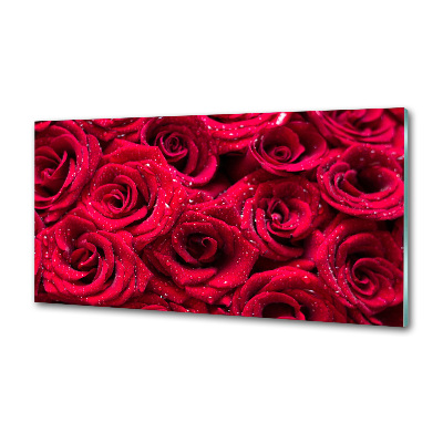 Cooker splashback Drops on roses