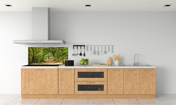 Cooker splashback Forest track