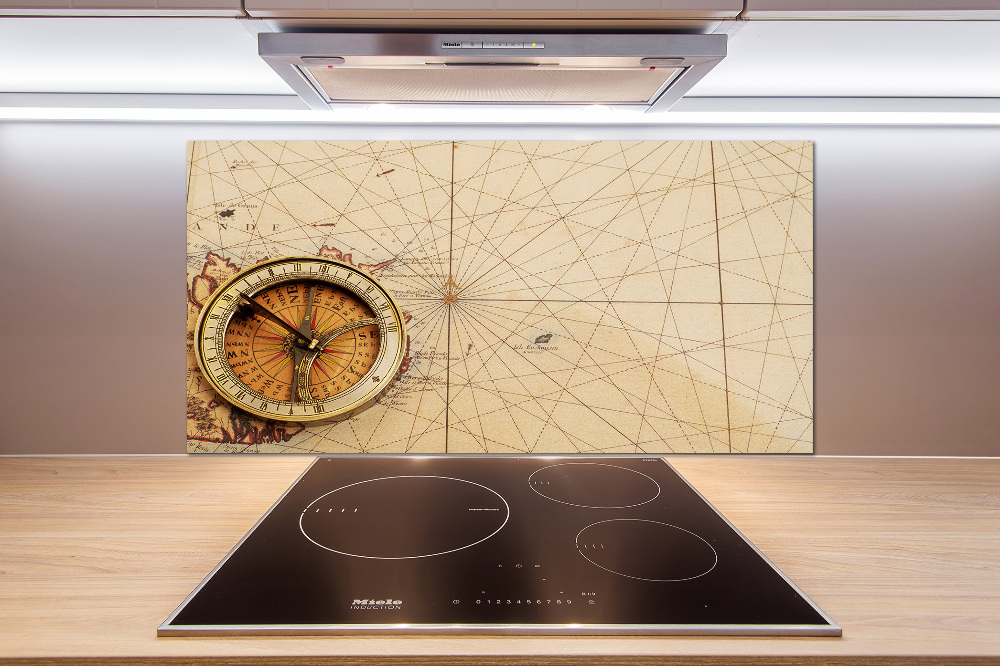 Cooker splashback Compass on the map