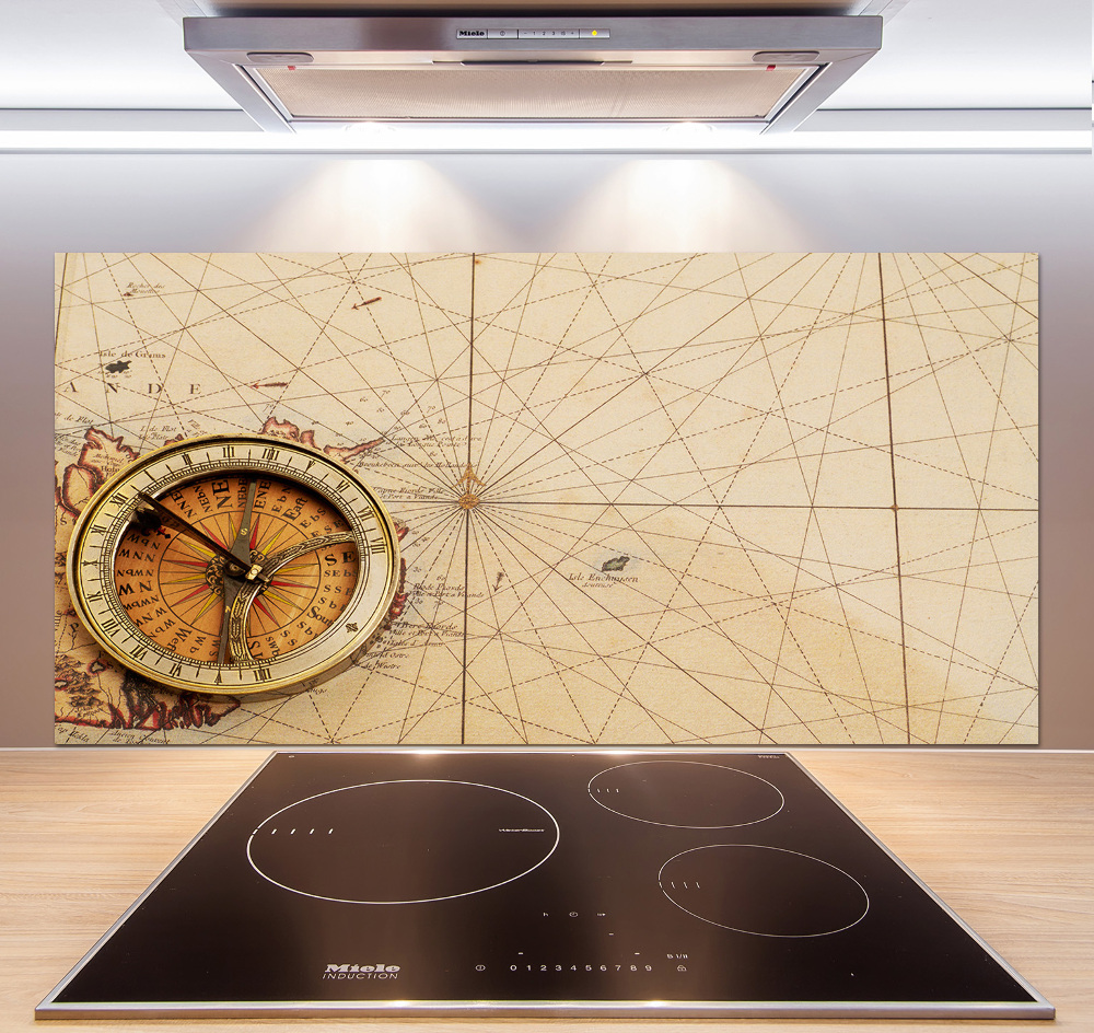 Cooker splashback Compass on the map