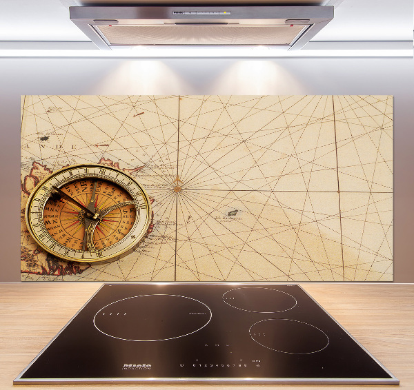 Cooker splashback Compass on the map