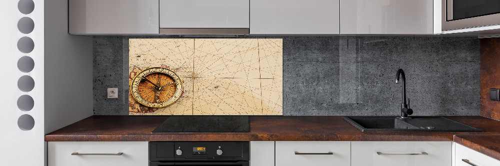 Cooker splashback Compass on the map