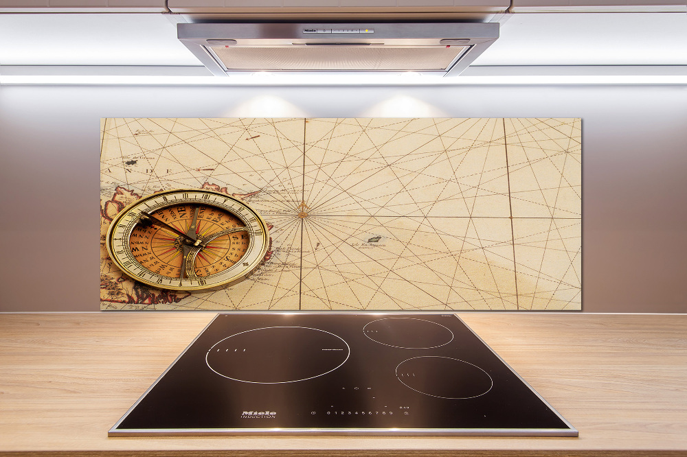 Cooker splashback Compass on the map