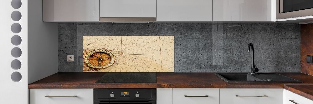 Cooker splashback Compass on the map