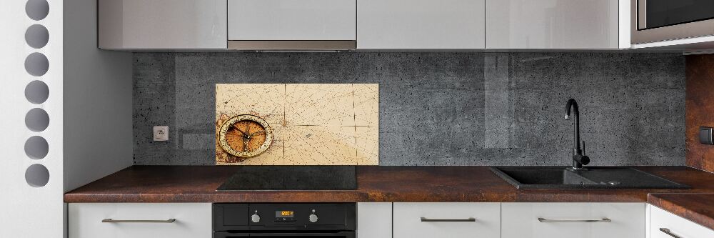 Cooker splashback Compass on the map