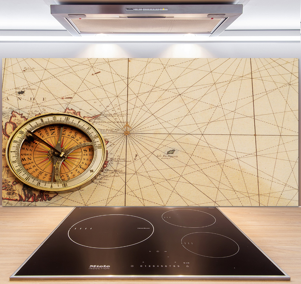 Cooker splashback Compass on the map